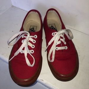 Vans canvas red shoes